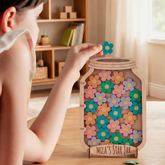 Reward Jar Magnetic for Kids, Reward Chart with Tokens - FistikPuzzles