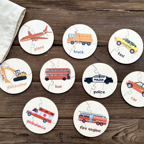 Montessori 3-Piece Animal Puzzle, Wooden Jigsaw Puzzles, Montessori Educational Toys - FistikPuzzles