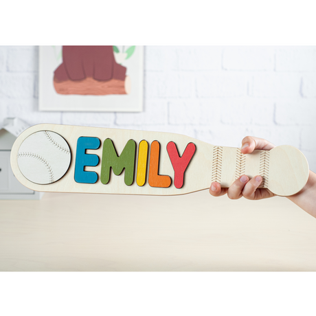 Baby Boy Name Puzzle, Baseball Name Puzzle With Pegs, 1St Birthday Gift Baby, Baseball Nursery Decor, Toddler Toy, Baby Name Sign Montessori - FistikPuzzles