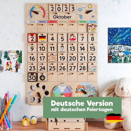 Wooden Wall Calendars,  Advent Calendar, Christmas Calendar, Montessori Toys - FistikPuzzles