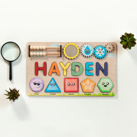 Personalized Busy Board, Name Puzzle, First Birthday Gifts For Kids, Baby Gift - FistikPuzzles