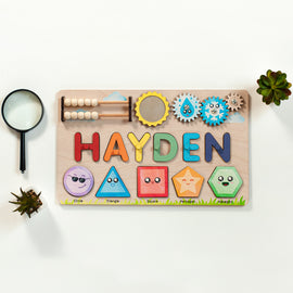 Personalized Busy Board, Name Puzzle, First Birthday Gifts For Kids, Baby Gift - FistikPuzzles