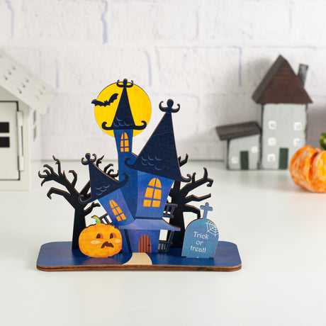 Wood 3D Puzzle , Halloween Figurine, Desk Buildings Toys, Nursery Decor - FistikPuzzles