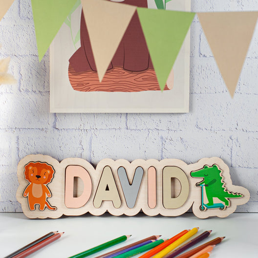 Personalized name puzzle for toddlers, Baby & toddler toys, 3 year old toys, Wooden name puzzle boy, Toddler learning toys, Baby name puzzle - FistikPuzzles