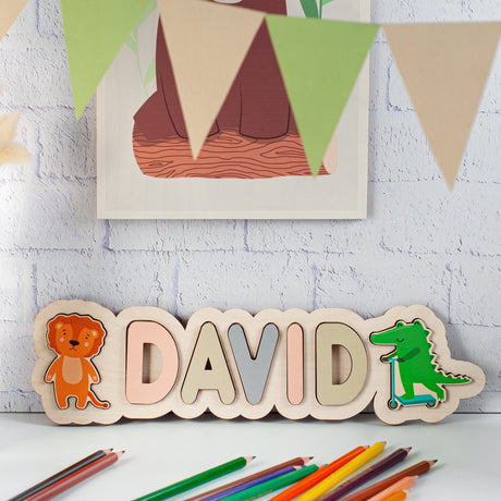 Personalized name puzzle for toddlers, Baby & toddler toys, 3 year old toys, Wooden name puzzle boy, Toddler learning toys, Baby name puzzle - FistikPuzzles