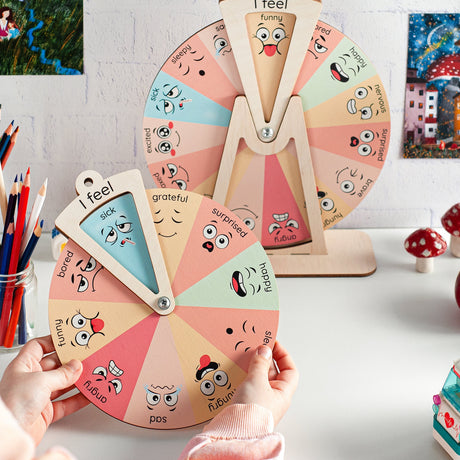 Montessori Emotion Wheel, Emotion Chart For Kinds, Montessori Educational Toy - FistikPuzzles