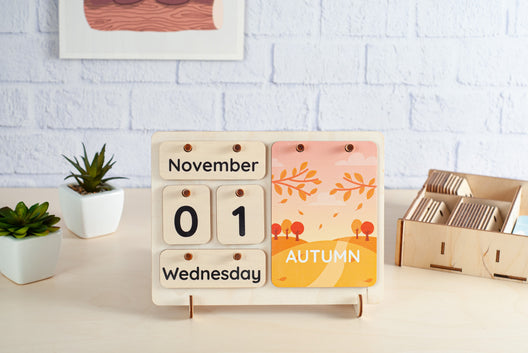 Montessori Calendar For Kids, Wooden Advent  Calendar, Wooden Calendar for Toddlers - FistikPuzzles