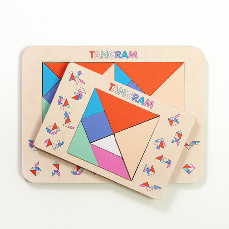 Baby Tangram Puzzle, Educational Montessori Toys, Wooden Educational Puzzles for Kids - FistikPuzzles